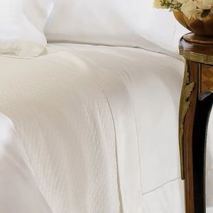COPY - SFERRA GIZA 45 QUEEN IVORY SATEEN FITTED BOTTOM SHEET (USED)